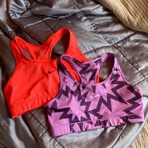 Two Nike Dri-Fit sports bras
